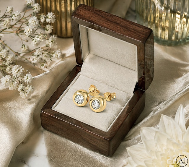 Złote kolczyki 14K Glare 488S - obrazek 4
