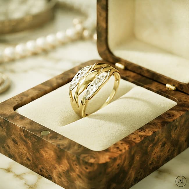 Złoty pierścionek 14K Glare 761 - obrazek 3