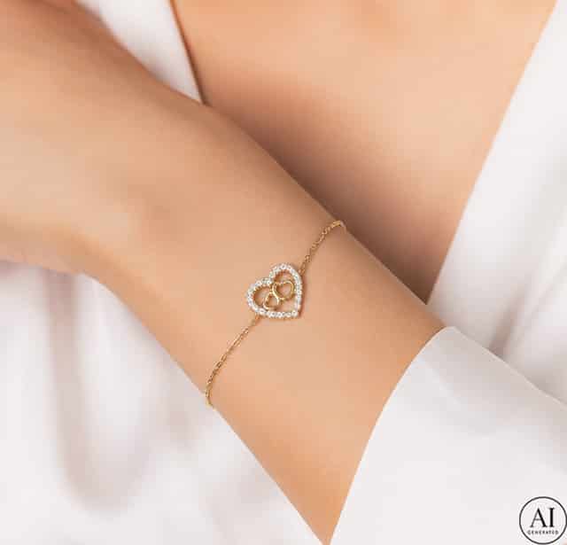 Złota bransoletka 14K Glare 445 - obrazek 2