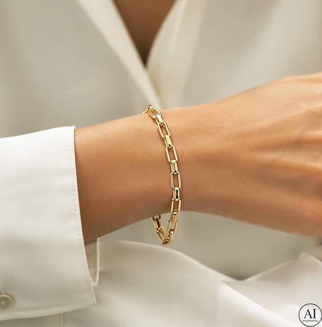 Złota bransoletka 14K Glare 459 - obrazek 4